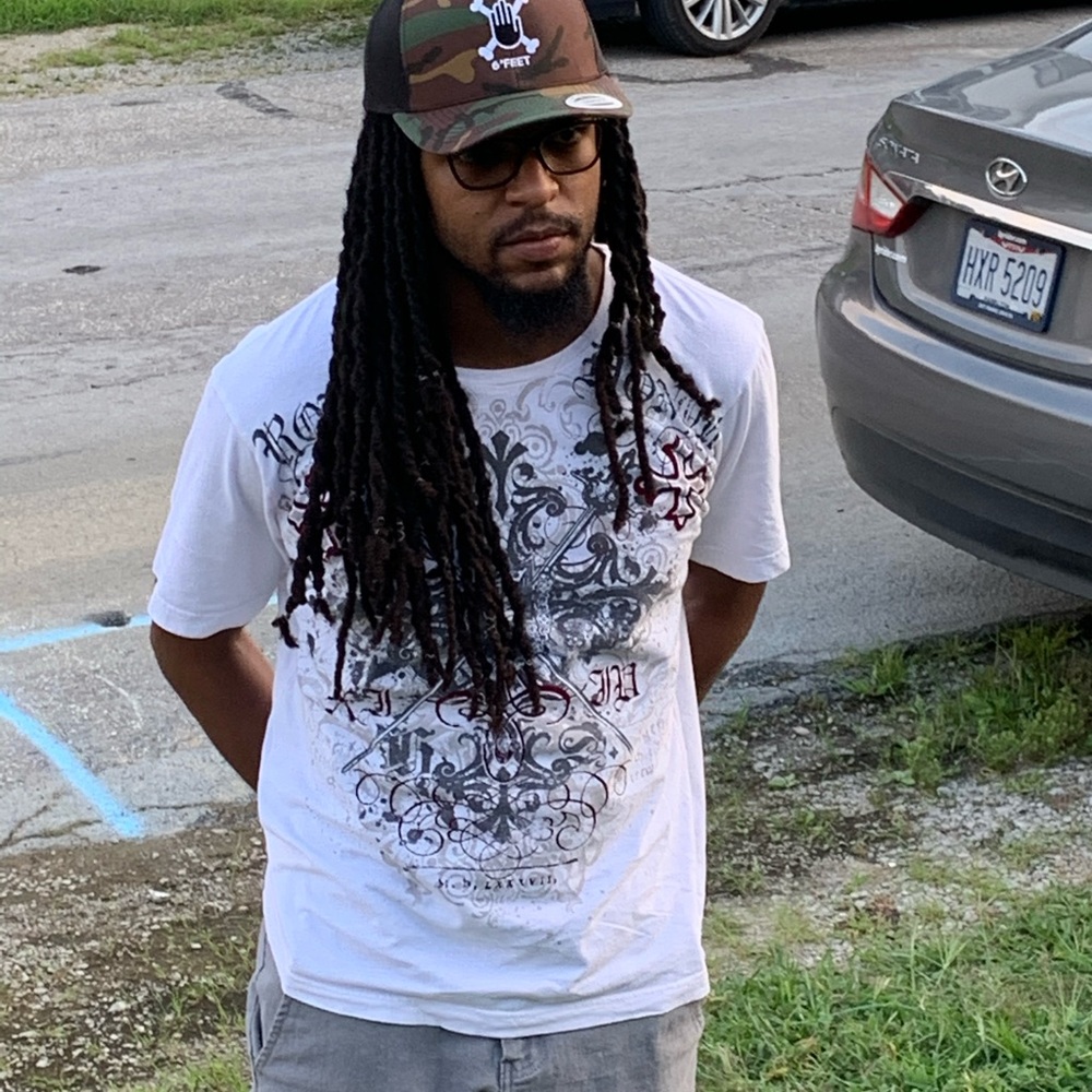 6’FEET Camo Cap With Black Hand On Black Cross Bones